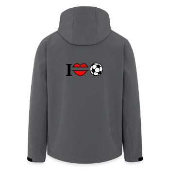 Monogramm Logo Fußballherz - Recycelte Männer Softshell-Jacke von Stanley/Stella - Anthrazit - Hinten - AI Model Male 185 light (185cm)