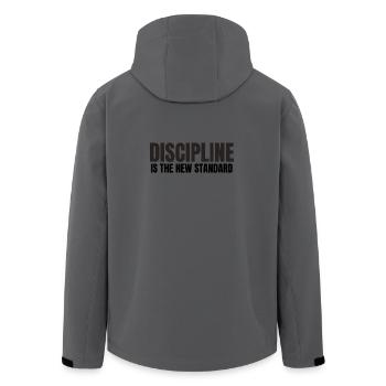 Disciplines is the New standard - Men’s Recycled Softshell Jacket by Stanley/Stella - anthracite - Back - AI Model Male 185 light (185cm)