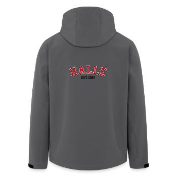 Halle Est. 2006 - Men’s Recycled Softshell Jacket by Stanley/Stella - anthracite - Back - AI Model Male 185 light (185cm)