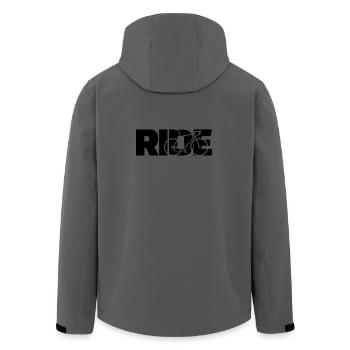 Ride: racing bike - Men’s Recycled Softshell Jacket by Stanley/Stella - anthracite - Back - AI Model Male 185 light (185cm)