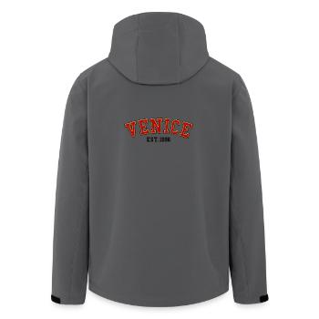 Venice Est. 1996 - Men’s Recycled Softshell Jacket by Stanley/Stella - anthracite - Back - AI Model Male 185 light (185cm)