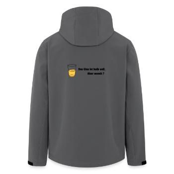 Glass half full Realist - Men’s Recycled Softshell Jacket by Stanley/Stella - anthracite - Back - AI Model Male 185 light (185cm)