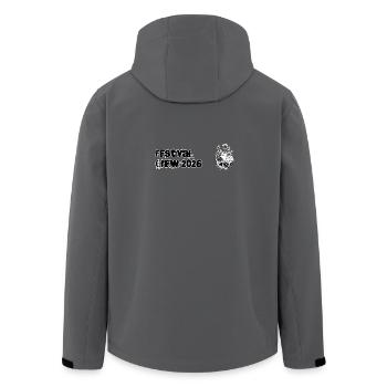 Festival Crew 2026 // Festival // Mushrooms - Recycelte Männer Softshell-Jacke von Stanley/Stella - Anthrazit - Hinten - AI Model Male 185 light (185cm)