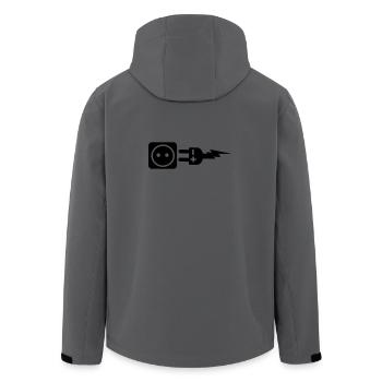 Stecker plus und minus - Recycelte Männer Softshell-Jacke von Stanley/Stella - Anthrazit - Hinten - AI Model Male 185 light (185cm)