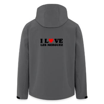 Ich liebe die Merguez - Recycelte Männer Softshell-Jacke von Stanley/Stella - Anthrazit - Hinten - AI Model Male 185 light (185cm)
