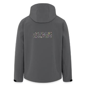 Midnight Bloom Botanical Print - Men’s Recycled Softshell Jacket by Stanley/Stella - anthracite - Back - AI Model Male 185 light (185cm)