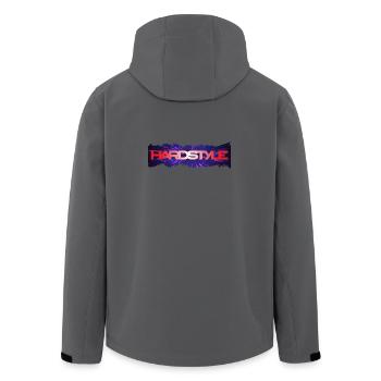 Hardstyle Neon Burst Logo - Men’s Recycled Softshell Jacket by Stanley/Stella - anthracite - Back - AI Model Male 185 light (185cm)