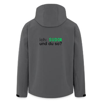 ich: SUDO und du so? Linux Programmierer - dunkel - Recycelte Männer Softshell-Jacke von Stanley/Stella - Anthrazit - Hinten - AI Model Male 185 light (185cm)