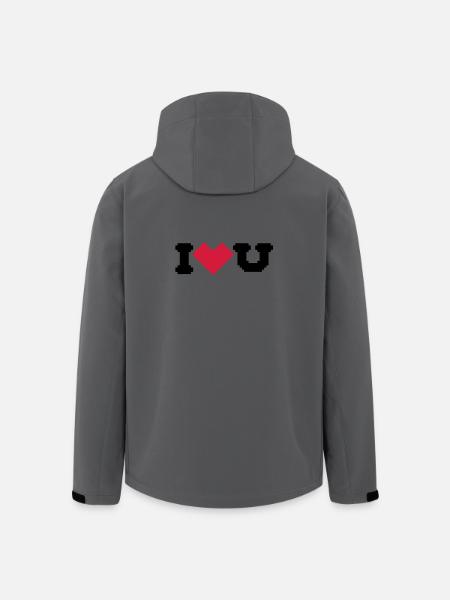 i love u - Veste softshell homme en polyester recyclé Stanley/Stella - charbon