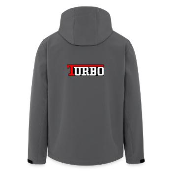 Turbo - Rot, Weiß & Schwarz Turbolader - Recycelte Männer Softshell-Jacke von Stanley/Stella - Anthrazit - Hinten - AI Model Male 185 light (185cm)