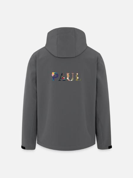 PAUL Name mit Blumen geschmückt - Recycelte Männer Softshell-Jacke von Stanley/Stella - Anthrazit