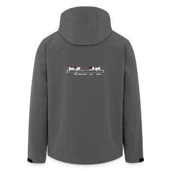 Singende Katzen mit Melodie f. dunkle Kleidung. - Recycelte Männer Softshell-Jacke von Stanley/Stella - Anthrazit - Hinten - AI Model Male 185 light (185cm)