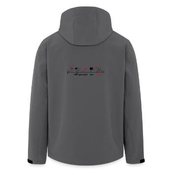 Singende Katzen mit Melodie f. helle Kleidung - Recycelte Männer Softshell-Jacke von Stanley/Stella - Anthrazit - Hinten - AI Model Male 185 light (185cm)