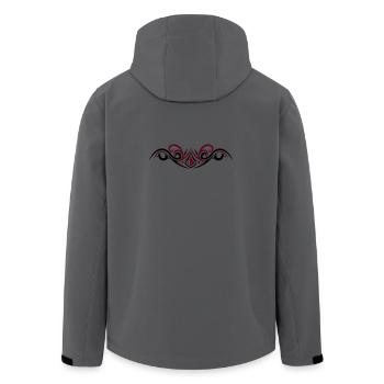 Tribal filigrane avec des pierres précieuses, styl - Veste softshell homme en polyester recyclé Stanley/Stella - charbon - Dos - AI Model Male 185 light (185cm)