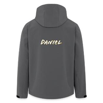 Daniel Schriftzug Goldkontur - Recycelte Männer Softshell-Jacke von Stanley/Stella - Anthrazit - Hinten - AI Model Male 185 light (185cm)