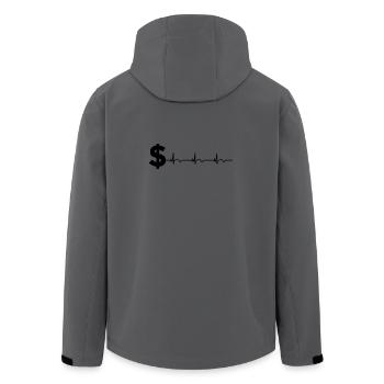 Dollar Zeichen $ EKG Herzschlag - Recycelte Männer Softshell-Jacke von Stanley/Stella - Anthrazit - Hinten - AI Model Male 185 light (185cm)