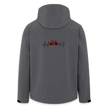 Fahrrad Herzschlag Radrennen - Recycelte Männer Softshell-Jacke von Stanley/Stella - Anthrazit - Hinten - AI Model Male 185 light (185cm)