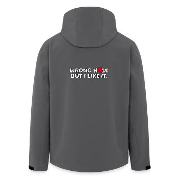 Wrong hole, but i like it - Men’s Recycled Softshell Jacket by Stanley/Stella - anthracite - Back - AI Model Male 185 light (185cm)
