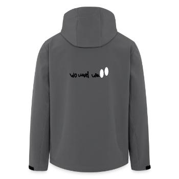 wo und wie? Das ist die Frage..... - Recycelte Männer Softshell-Jacke von Stanley/Stella - Anthrazit - Hinten - AI Model Male 185 light (185cm)
