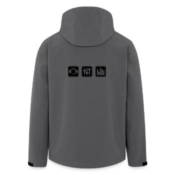 Music Symbols 2 - Men’s Recycled Softshell Jacket by Stanley/Stella - anthracite - Back - AI Model Male 185 light (185cm)