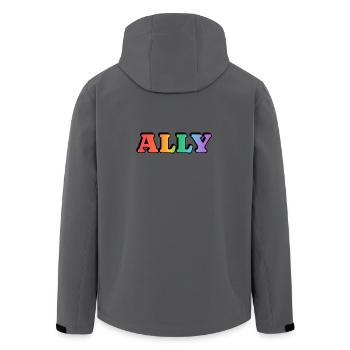 Gay Ally  - Men’s Recycled Softshell Jacket by Stanley/Stella - anthracite - Back - AI Model Male 185 light (185cm)