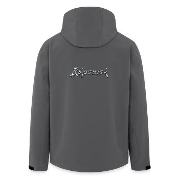 Köpenick Liquid Chrome Typography - Men’s Recycled Softshell Jacket by Stanley/Stella - anthracite - Back - AI Model Male 185 light (185cm)