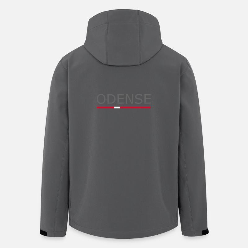 Odense - drapeau du Danemark - Danemark - Scandinavie - Veste softshell homme en polyester recyclé Stanley/Stella - charbon