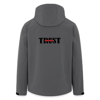 Trust nobody - Men’s Recycled Softshell Jacket by Stanley/Stella - anthracite - Back - AI Model Male 185 light (185cm)