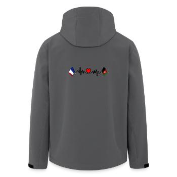 Cardio Heart Flag France Flag Afghanistan - Men’s Recycled Softshell Jacket by Stanley/Stella - anthracite - Back - AI Model Male 185 light (185cm)