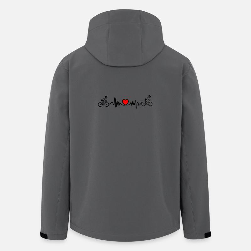 Radfahrer mit Herzkardiogramm - Recycelte Männer Softshell-Jacke von Stanley/Stella - Anthrazit