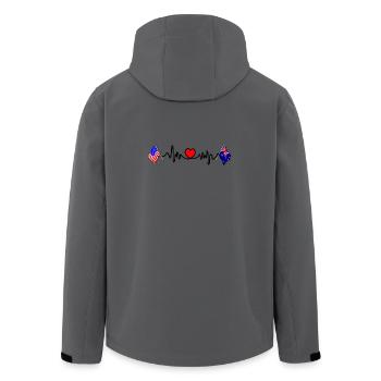 Flag of the United States USA and Flag Australia - Men’s Recycled Softshell Jacket by Stanley/Stella - anthracite - Back - AI Model Male 185 light (185cm)