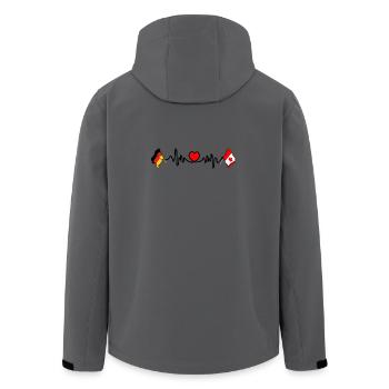 Cardio coeur avec drapeau de l’Allemagne et drapeau du Canada - Veste softshell homme en polyester recyclé Stanley/Stella - charbon - Dos - AI Model Male 185 light (185cm)