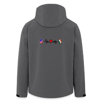 Cardio heart with Flag USA USA, India - Men’s Recycled Softshell Jacket by Stanley/Stella - anthracite - Back - AI Model Male 185 light (185cm)