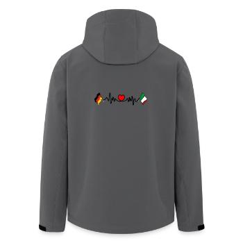 Cardioherz mit Flagge Deutschland und Flagge Italien - Recycelte Männer Softshell-Jacke von Stanley/Stella - Anthrazit - Hinten - AI Model Male 185 light (185cm)