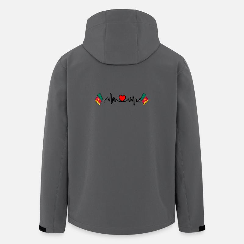Herzfrequenz-Cardio für Kamerun - Recycelte Männer Softshell-Jacke von Stanley/Stella - Anthrazit