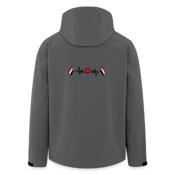 Cardio de fréquence cardiaque pour la Syrie - Veste softshell homme en polyester recyclé Stanley/Stella - charbon - Dos - AI Model Male 185 light (185cm)