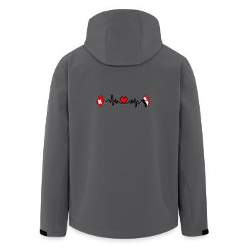 Cardio-Herz mit Schweizer Flagge, Ägypten-Flagge - Recycelte Männer Softshell-Jacke von Stanley/Stella - Anthrazit - Hinten - AI Model Male 185 light (185cm)