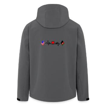 Cardio Herz Flagge USA Flagge Afghanistan - Recycelte Männer Softshell-Jacke von Stanley/Stella - Anthrazit - Hinten - AI Model Male 185 light (185cm)