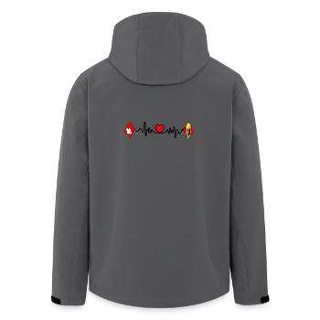 Cardio-Herz Flagge Schweiz, Flagge Bern - Recycelte Männer Softshell-Jacke von Stanley/Stella - Anthrazit - Hinten - AI Model Male 185 light (185cm)
