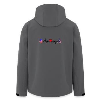 Cardio heart avec drapeau des États-Unis et drapeau de l’Ohio - Veste softshell homme en polyester recyclé Stanley/Stella - charbon - Dos - AI Model Male 185 light (185cm)