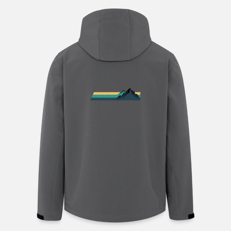 Retro Mountain Sunset Stripes - Men’s Recycled Softshell Jacket by Stanley/Stella - anthracite