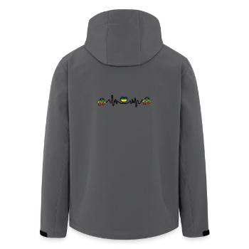 Lesbisches Herzschlag-Cardio - Recycelte Männer Softshell-Jacke von Stanley/Stella - Anthrazit - Hinten - AI Model Male 185 light (185cm)