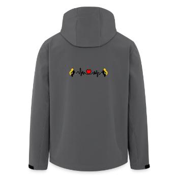 Cardio de fréquence cardiaque pour la Saxe-Anhalt - Veste softshell homme en polyester recyclé Stanley/Stella - charbon - Dos - AI Model Male 185 light (185cm)