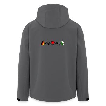 Cardio heart avec drapeau Allemagne et drapeau Saxe - Veste softshell homme en polyester recyclé Stanley/Stella - charbon - Dos - AI Model Male 185 light (185cm)