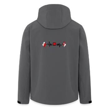 Cardio heart Flag Poland, Greater Poland - Men’s Recycled Softshell Jacket by Stanley/Stella - anthracite - Back - AI Model Male 185 light (185cm)