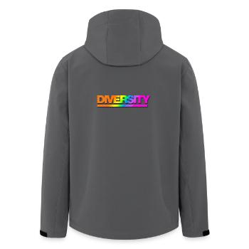 Typo Diversity Rainbow Shadow - Recycelte Männer Softshell-Jacke von Stanley/Stella - Anthrazit - Hinten - AI Model Male 185 light (185cm)