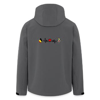 Cardio-Herzflagge Belgien, Westflandern - Recycelte Männer Softshell-Jacke von Stanley/Stella - Anthrazit - Hinten - AI Model Male 185 light (185cm)