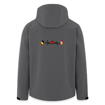 Cardio heart Flag Belgium and flag Liège - Men’s Recycled Softshell Jacket by Stanley/Stella - anthracite - Back - AI Model Male 185 light (185cm)