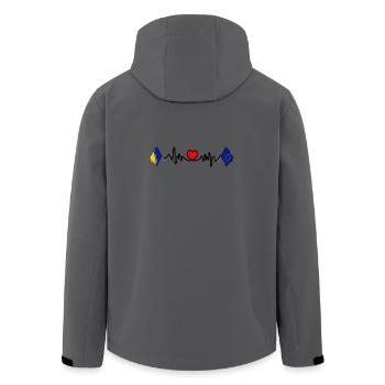 Cardio Herz von Bosnien und Herzegowina und Flagge Europa - Recycelte Männer Softshell-Jacke von Stanley/Stella - Anthrazit - Hinten - AI Model Male 185 light (185cm)