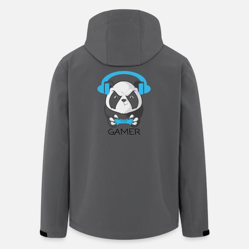Verspieltes Panda-Gamer-Design - Recycelte Männer Softshell-Jacke von Stanley/Stella - Anthrazit